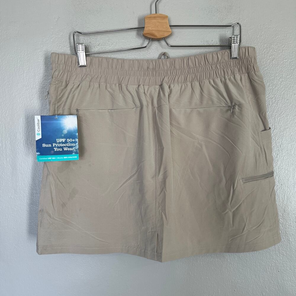 Coolibar Skort Size L Khaki Tan Mendocino Travel UPF 50+ Sun Protection Pockets - Picture 3 of 14